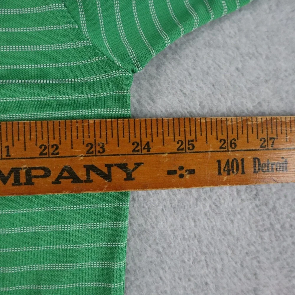 Nike‎ Golf Polo Shirt Mens XL Fit Dry Performance Green Striped Short Sleeve